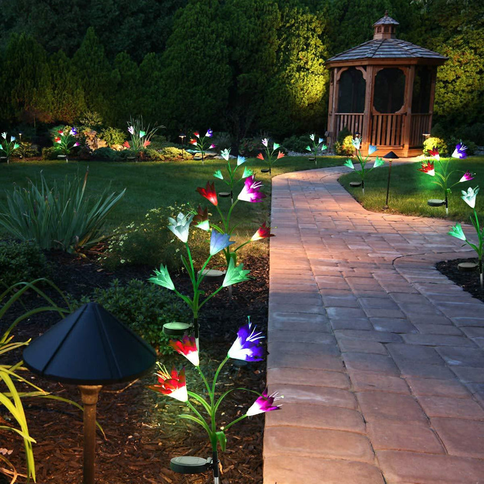 Artificial Lily Solar Garden Stake Lights