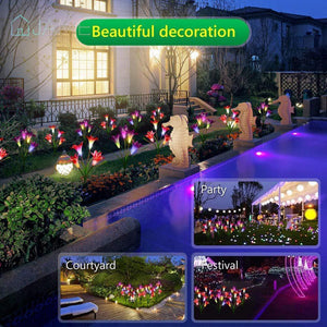 Artificial Lily Solar Garden Stake Lights