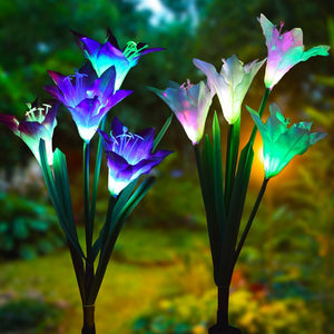 Artificial Lily Solar Garden Stake Lights